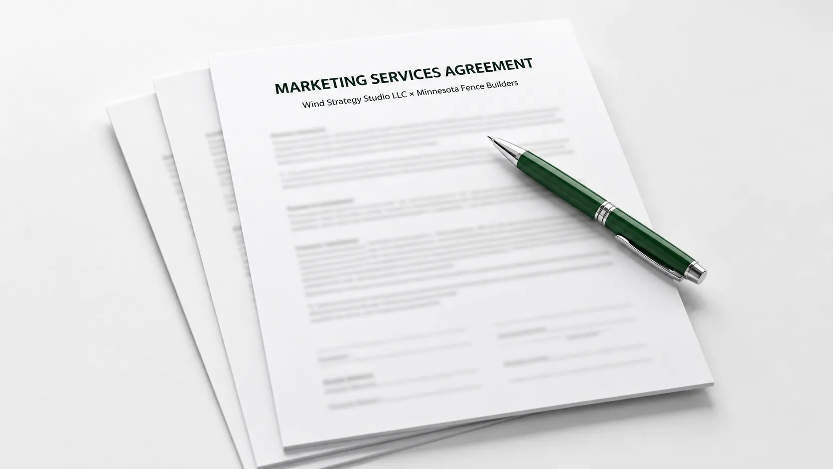 A signed service agreement with the 100% satisfaction guarantee clause